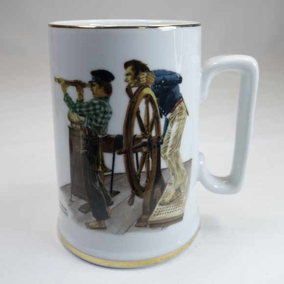 Norman Rockwell Limited Edition Long John Silvers Porcelin Tankard Vintage 1985 - Picture 8 of 12